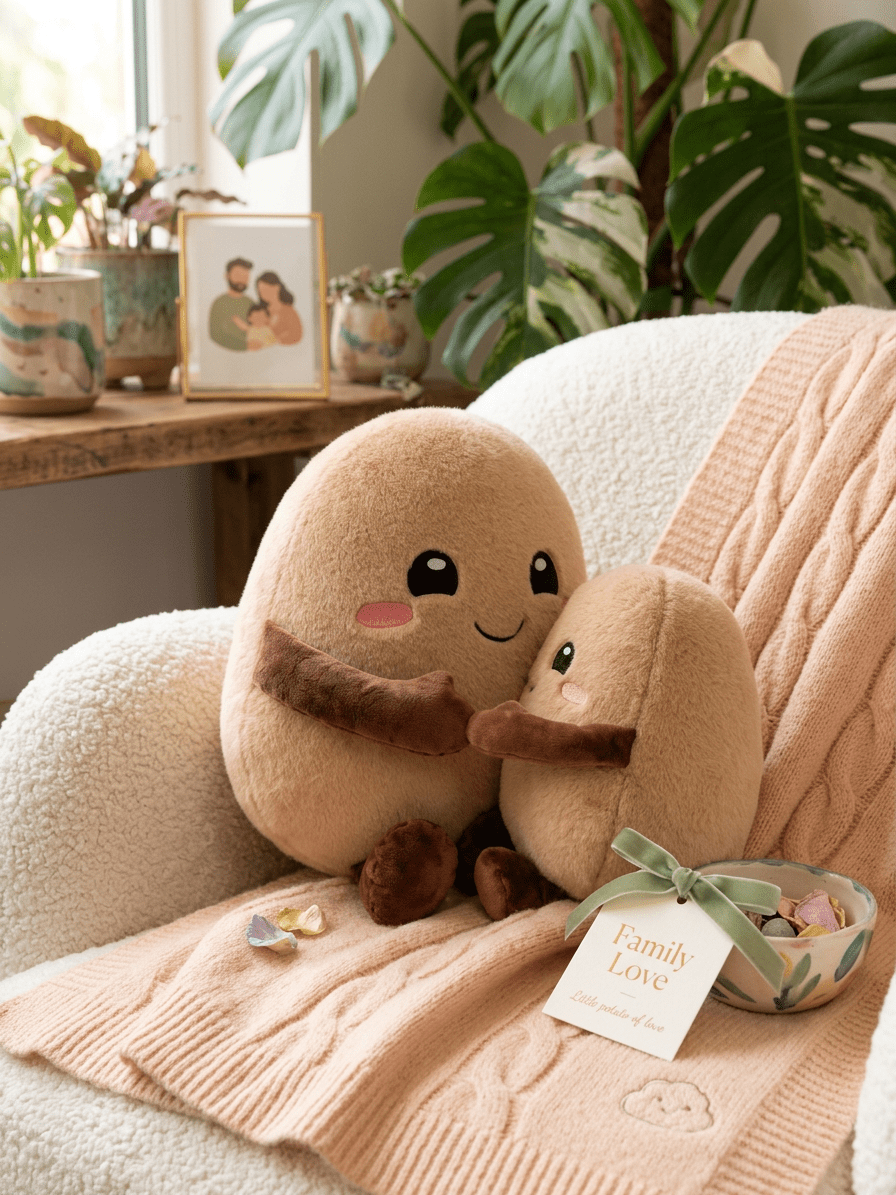 Plüsch - Kartoffel "Knollige Kuschelfreunde" - Der fluffigste Erdapfel der Welt - Kartoffel Geflüster